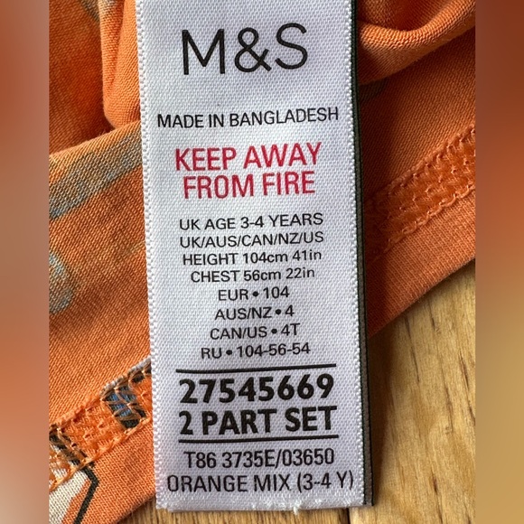 Mark & Spencer M&S Collection Cotton Rich Transport Print Pajamas size 3-4 Years - Picture 8 of 11